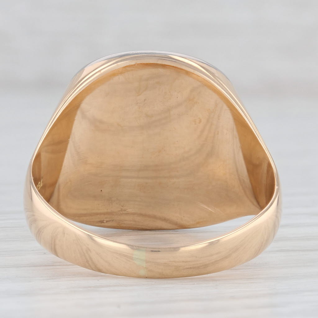 Gray Ram Knight Coat of Arms Signet Ring 18k Gold Coat of Arms Size 13 Men's