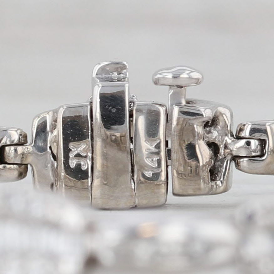 Gray 1.55ctw Diamond Link Bracelet 14k White Gold 7”