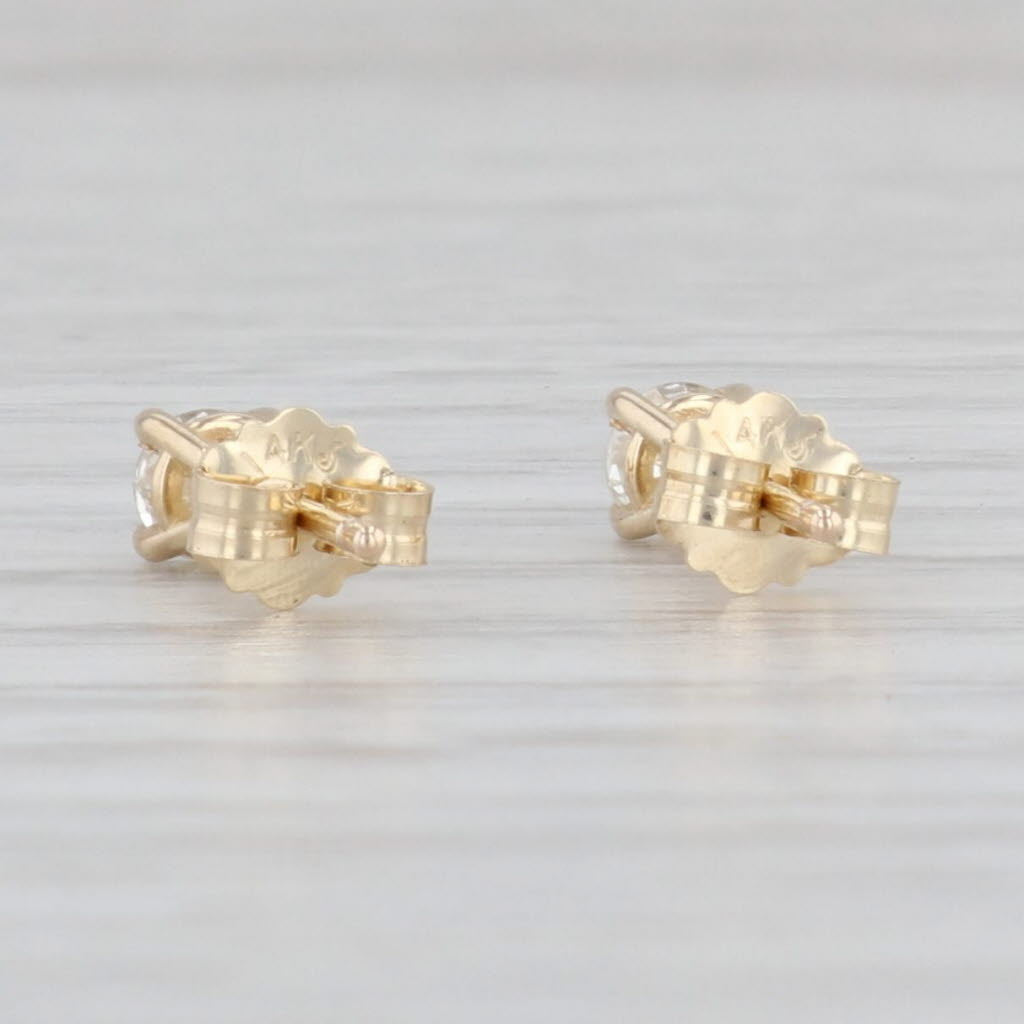 Light Gray New 0.30ctw Diamond Solitaire Stud Earrings 14k Yellow Gold April Birthstone