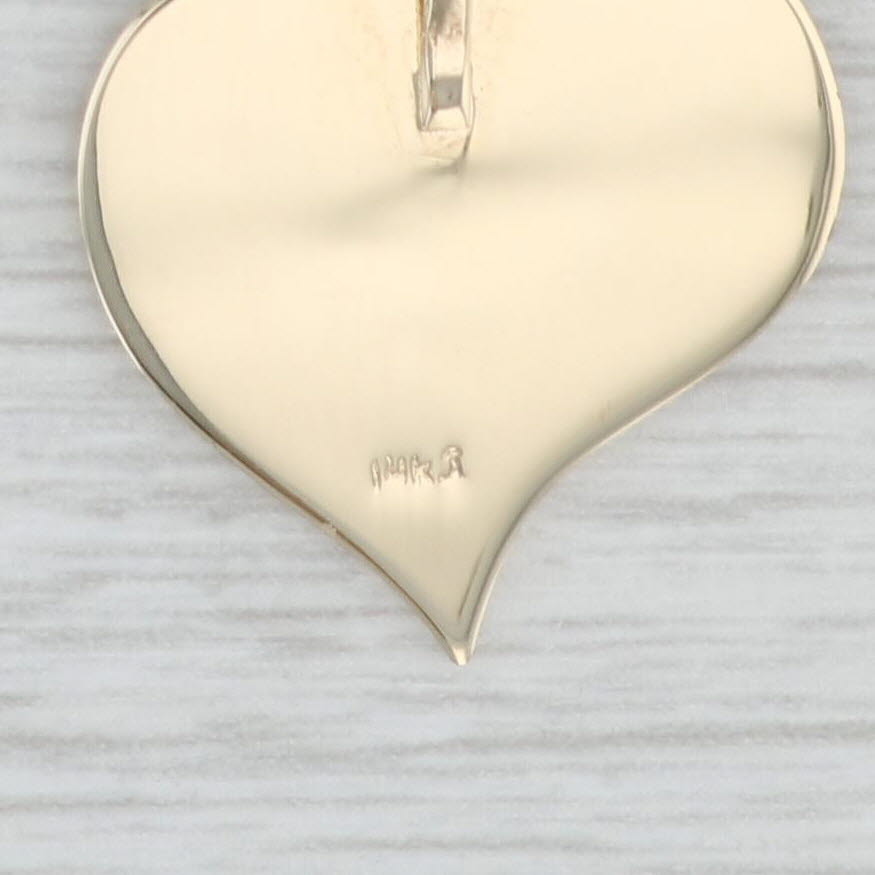 Light Gray Mother's Angel Heraldic Cherub Pendant 14k Yellow Gold Engravable