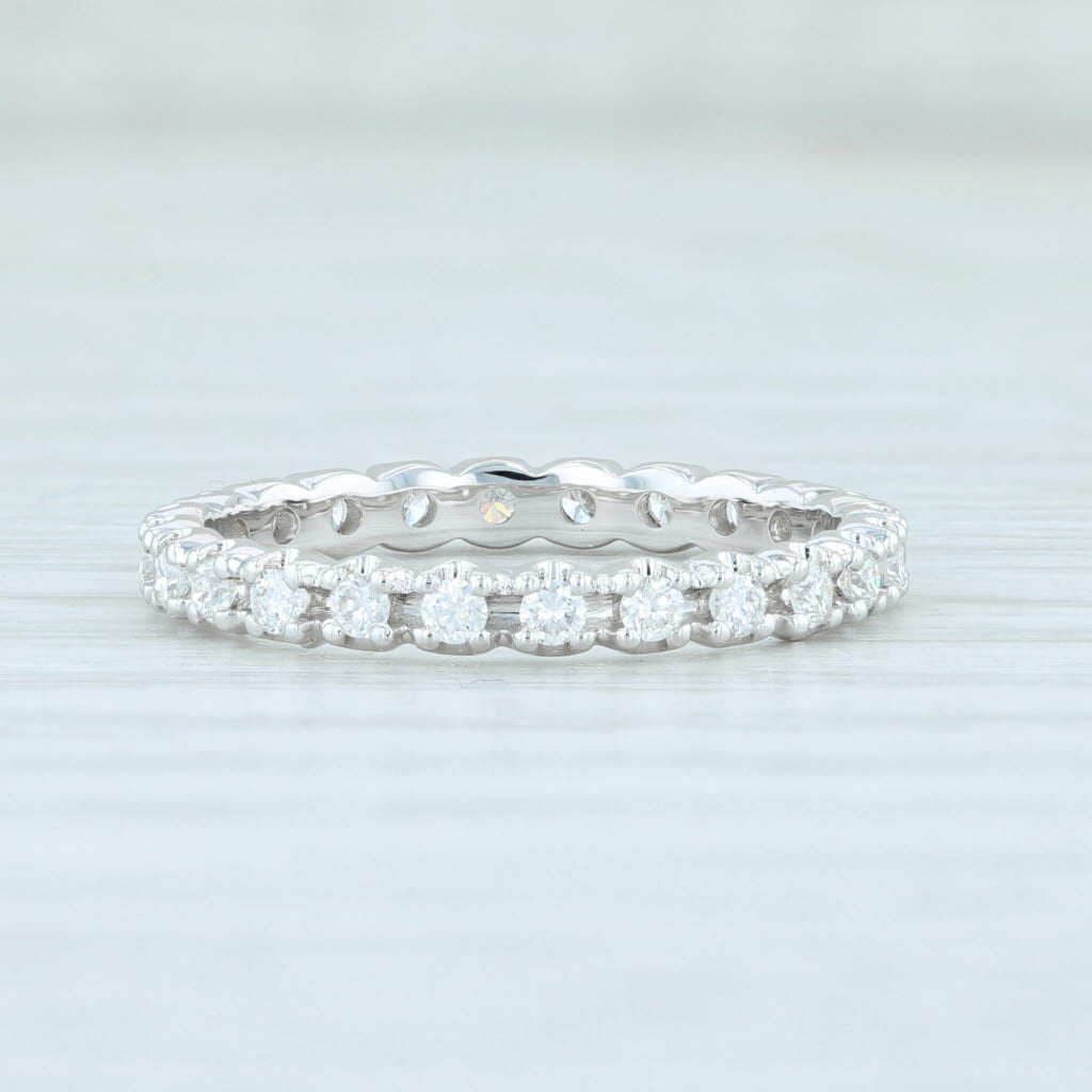 Light Gray New 0.46ctw Diamond Eternity Ring 14k White Gold Size 6 Wedding Stackable Band