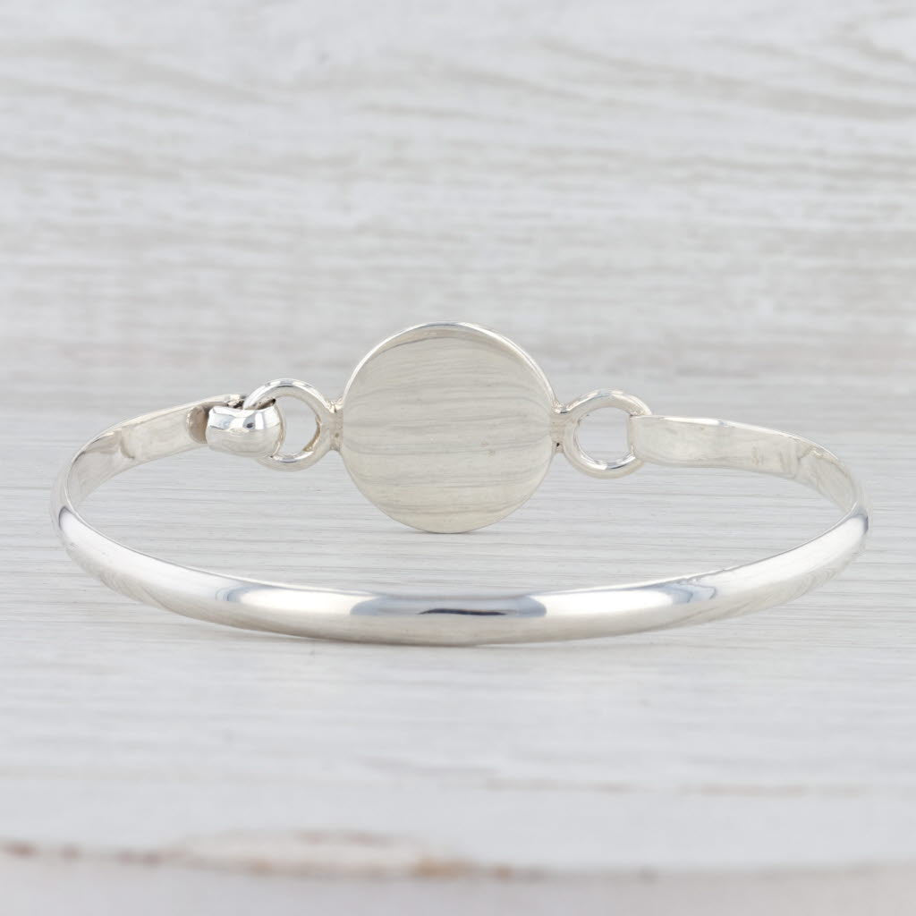 Light Gray New Engravable Bangle Bracelet Sterling Silver 7.5" 925 Statement