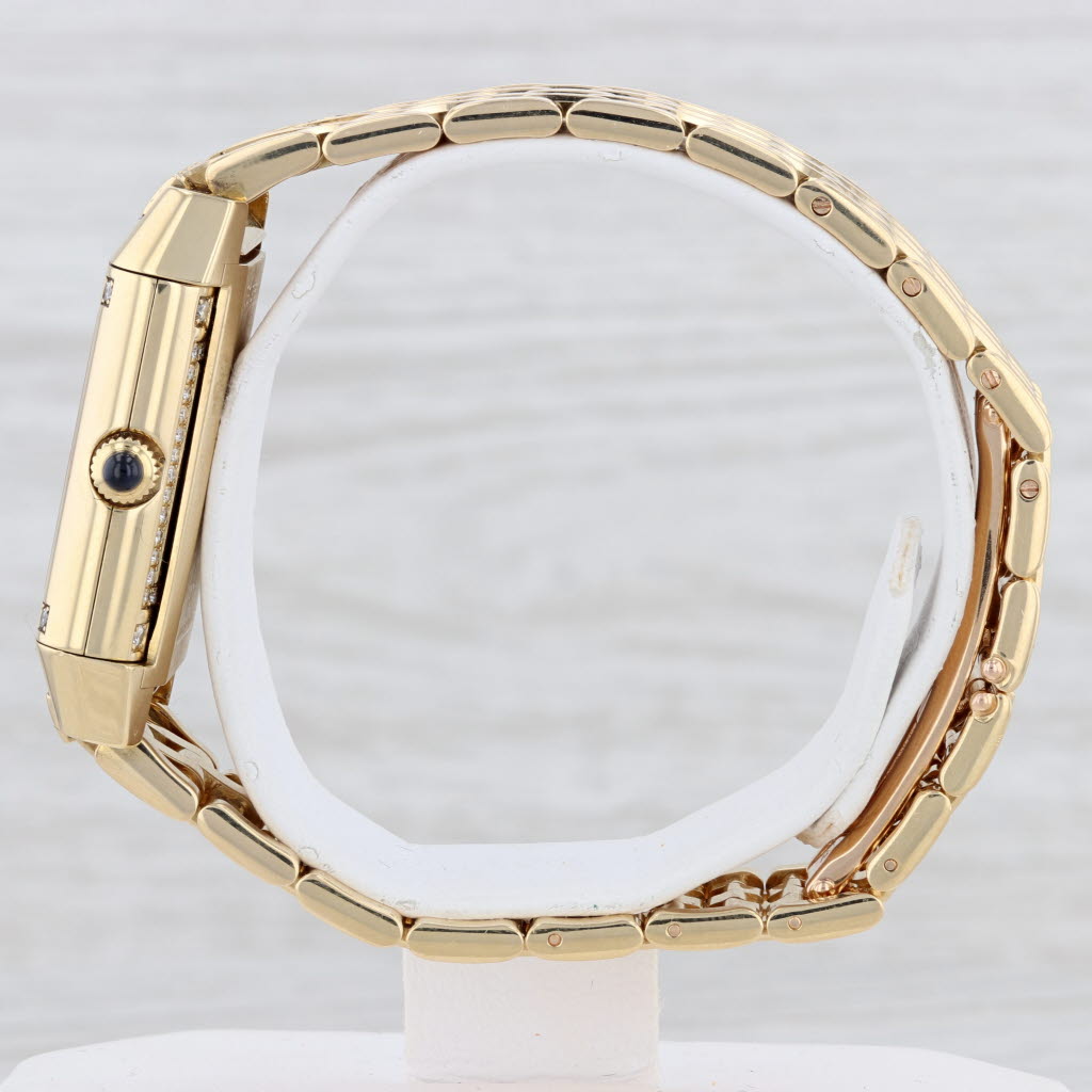 Light Gray Jaeger-LeCoultre Reverso Diamond Ladies Watch Bracelet 18k Yellow Gold 265.1.86