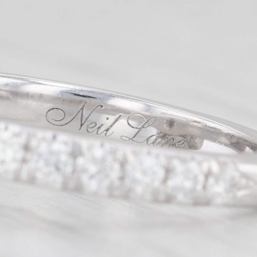 Light Gray Neil Lane Princess Diamond Halo Engagement Ring 14k White Gold Size 6.75