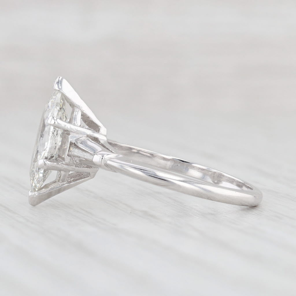 Light Gray 1.66ctw Marquise Diamond Engagement Ring 14k White Gold Size 6 EGL USA