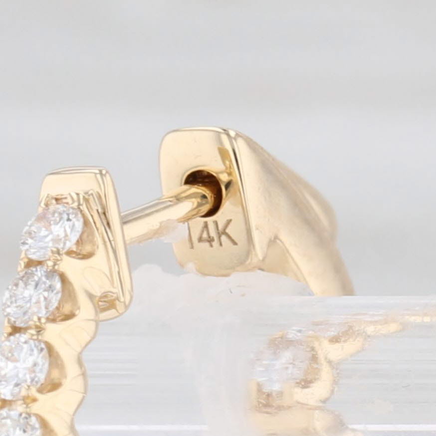 Light Gray New 1.40ctw Diamond Inside Out Hoop Earrings 14k Yellow Gold Pierced Oval Hoops