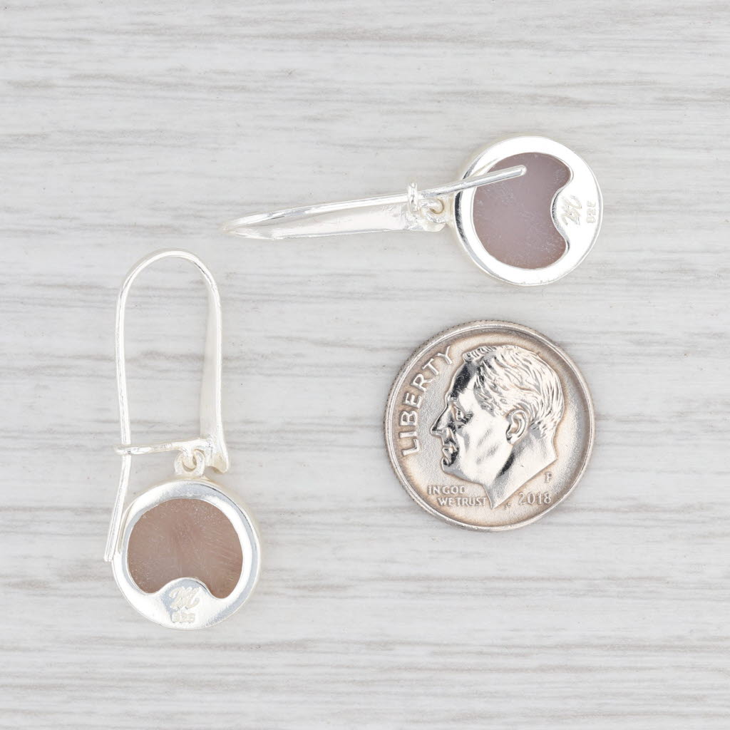 Light Gray New Nina Nguyen Sand Druzy Quartz Drop Earrings Sterling Silver Hook Posts