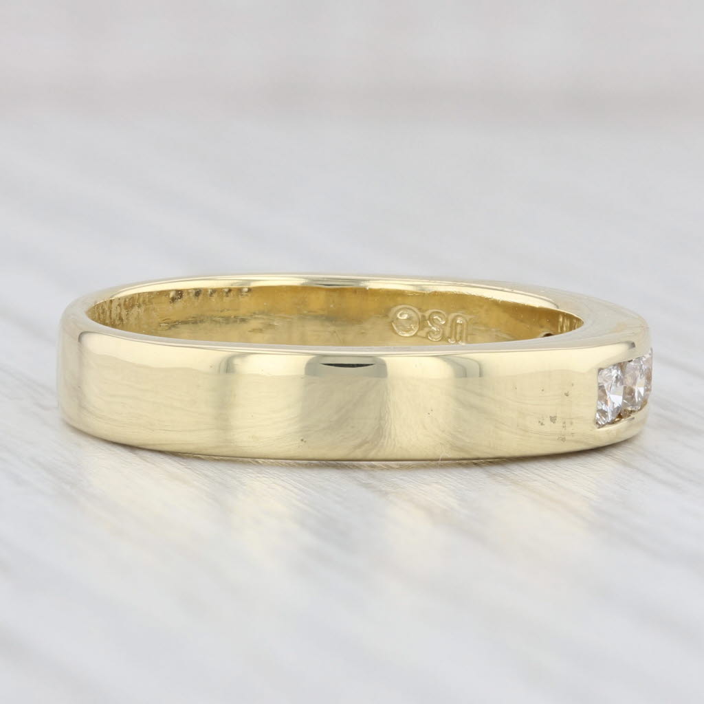 Light Gray 0.45ctw Diamond Men's Wedding Band 18k Yellow Gold Size 10.5 Ring