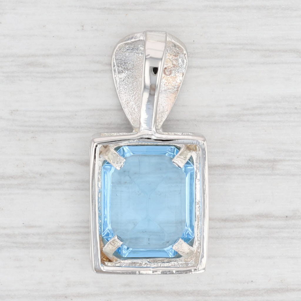 Light Gray New Light Blue Glass Drop Pendant Sterling Silver 925 Solitaire