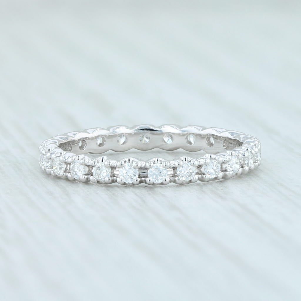 Light Gray New 0.46ctw Diamond Eternity Ring 14k White Gold Size 5.5 Wedding Stackable Band