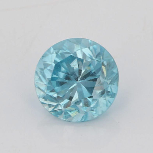 Light Gray New 1.26ct 5.7 x 5.77 mm Natural Blue Zircon Round Solitaire Loose Gemstone