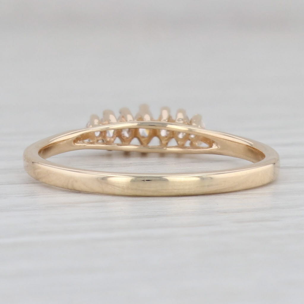 Light Gray 0.20ctw Diamond Pyramid Tiered Ring 14k Yellow Gold Size 9.75 Stackable