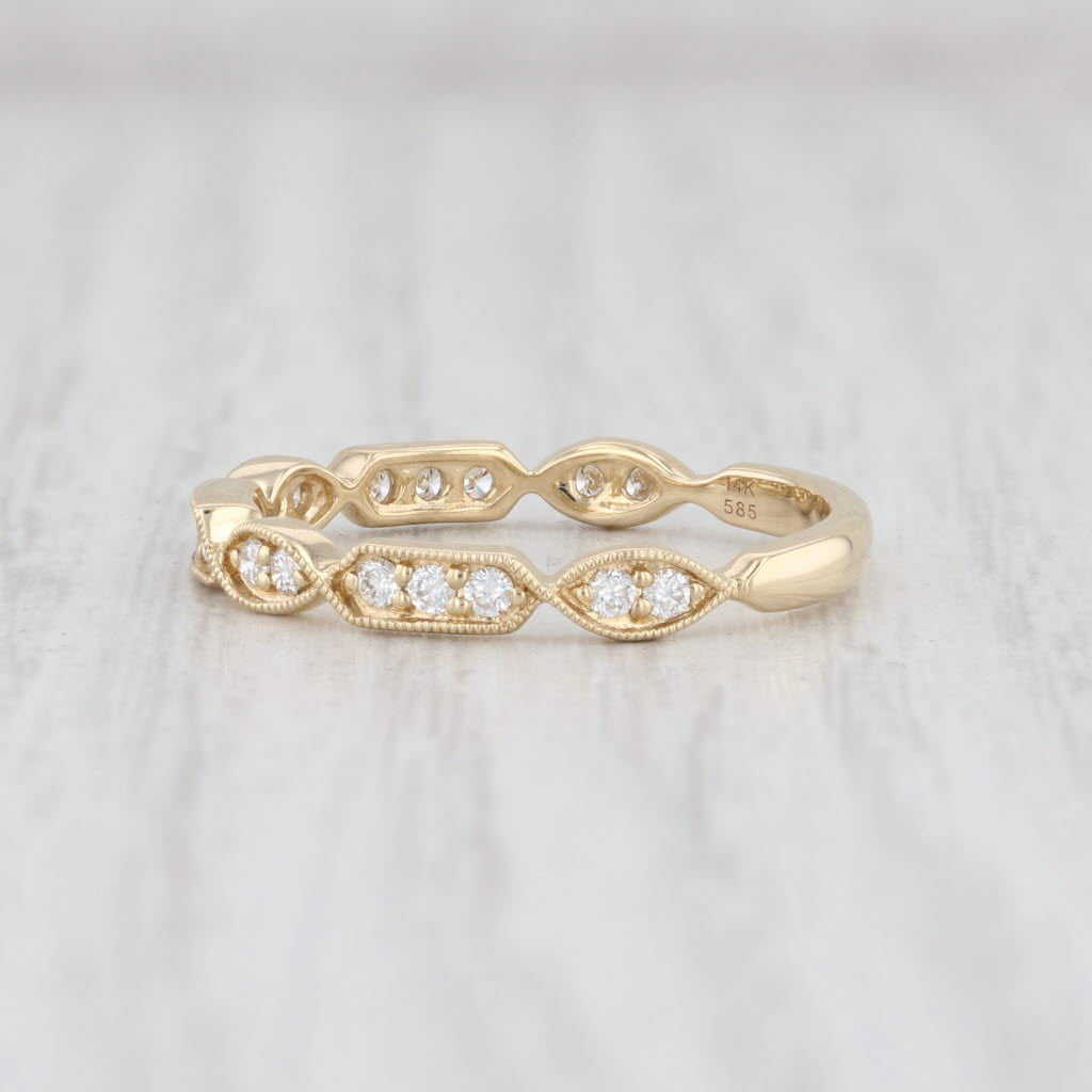 Light Gray New 0.20ctw Diamond Ring 14k Yellow Gold Size 6.5 Band Wedding Stackable
