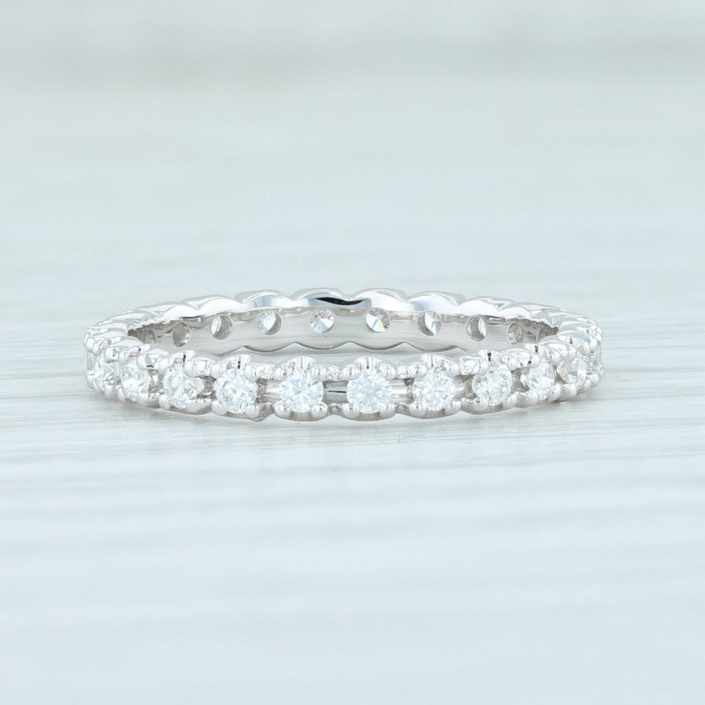 Light Gray New 0.46ctw Diamond Eternity Ring 14k White Gold Size 6 Wedding Stackable Band