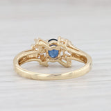 Light Gray 0.56ctw Blue Sapphire Diamond Ring 14k Yellow Gold Size 5 Engagement