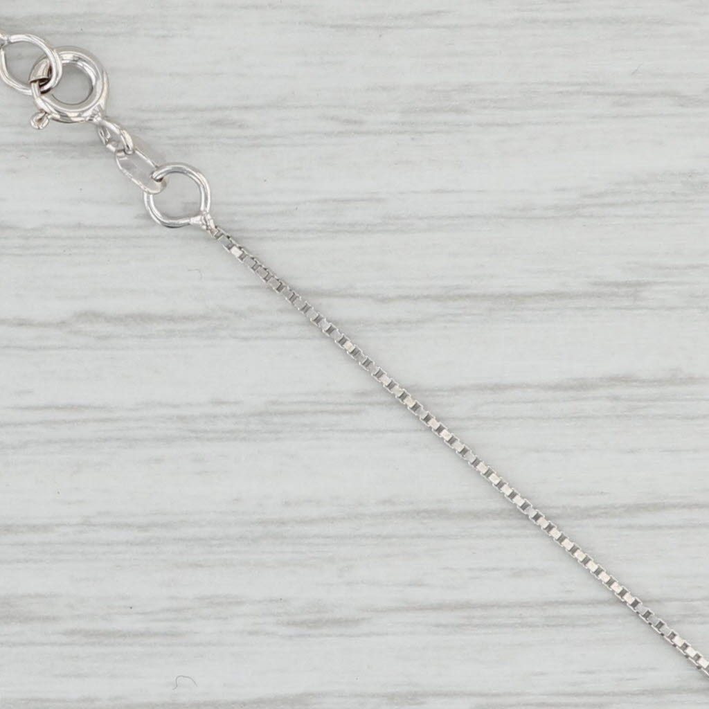 Light Gray 1.25ctw Citrine Diamond Halo Pendant Necklace 14k White Gold 18" Box Chain