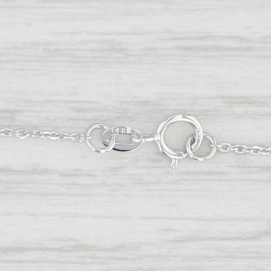Light Gray 0.25ctw Diamond Dragonfly Pendant Necklace 14k White Gold 16" Cable Chain