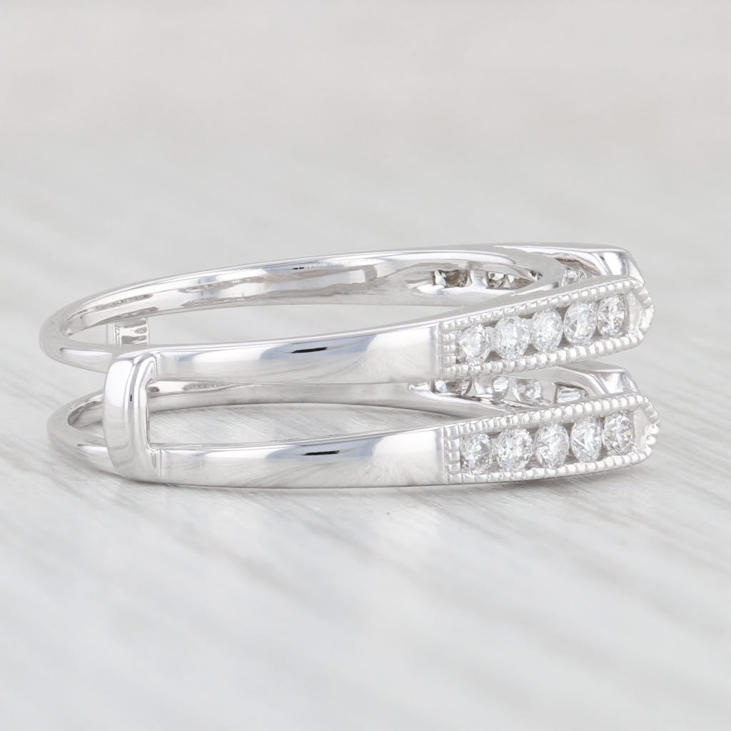Light Gray 0.50ctw Diamond Ring Jacket Guard 14k White Gold Size 9.5 Wedding Band