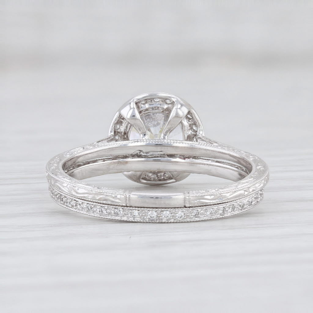 Light Gray New Beverley K Bridal Set Semi Mount Engagement Ring Diamond Wedding Band 6.5