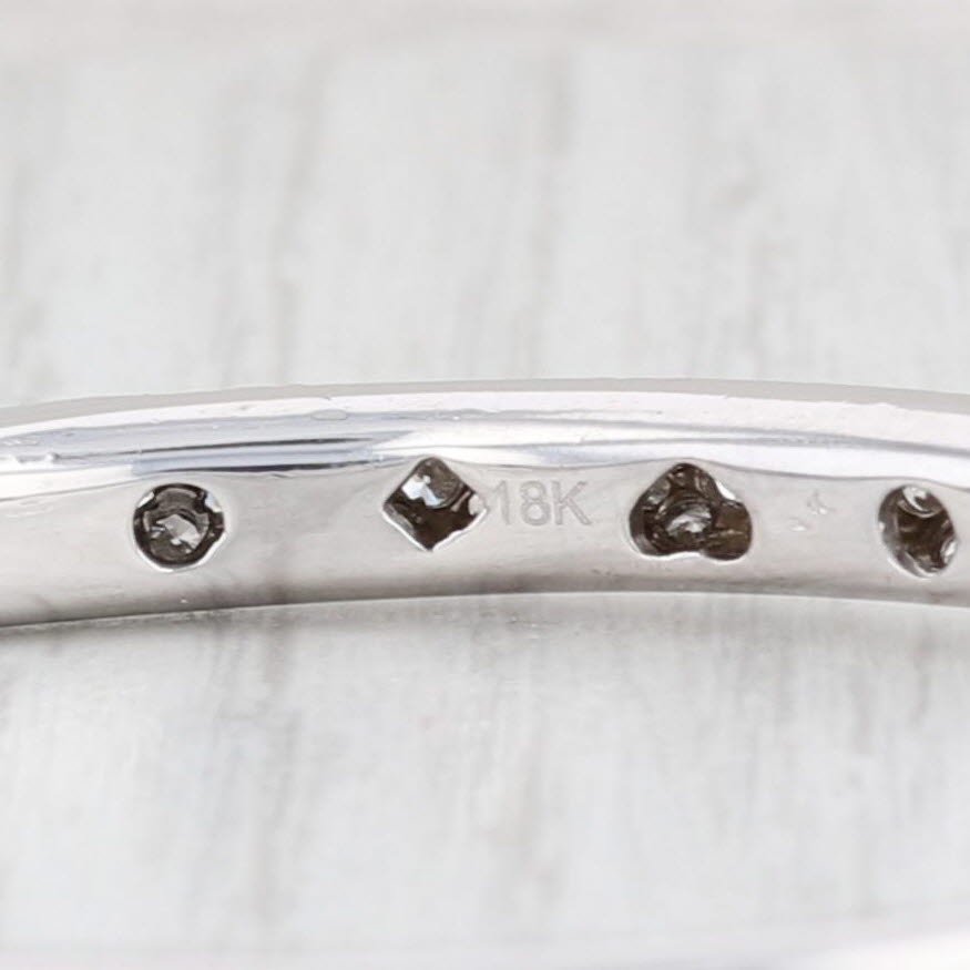Light Gray 3ctw VS2 Pave Diamond Bangle Bracelet 18k White Gold 6.5” 4.6mm