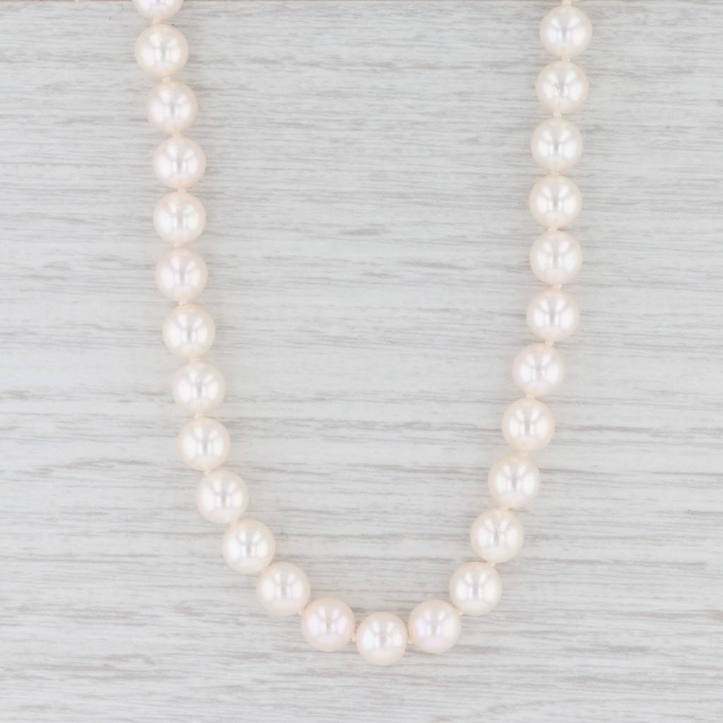 Light Gray Pascal Saltwater Cultured Pearl Strand Necklace 18k Gold 15.25”