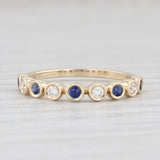Light Gray New .32ctw Sapphire Diamond Stackable Ring 14k Yellow Gold Size 7 Stacking Band