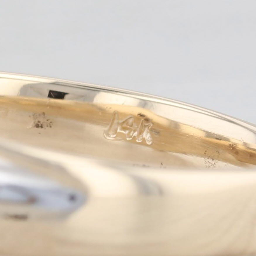 Light Gray 0.12ctw Diamond Men's Ring 14k Yellow Gold Size 10.75 Band