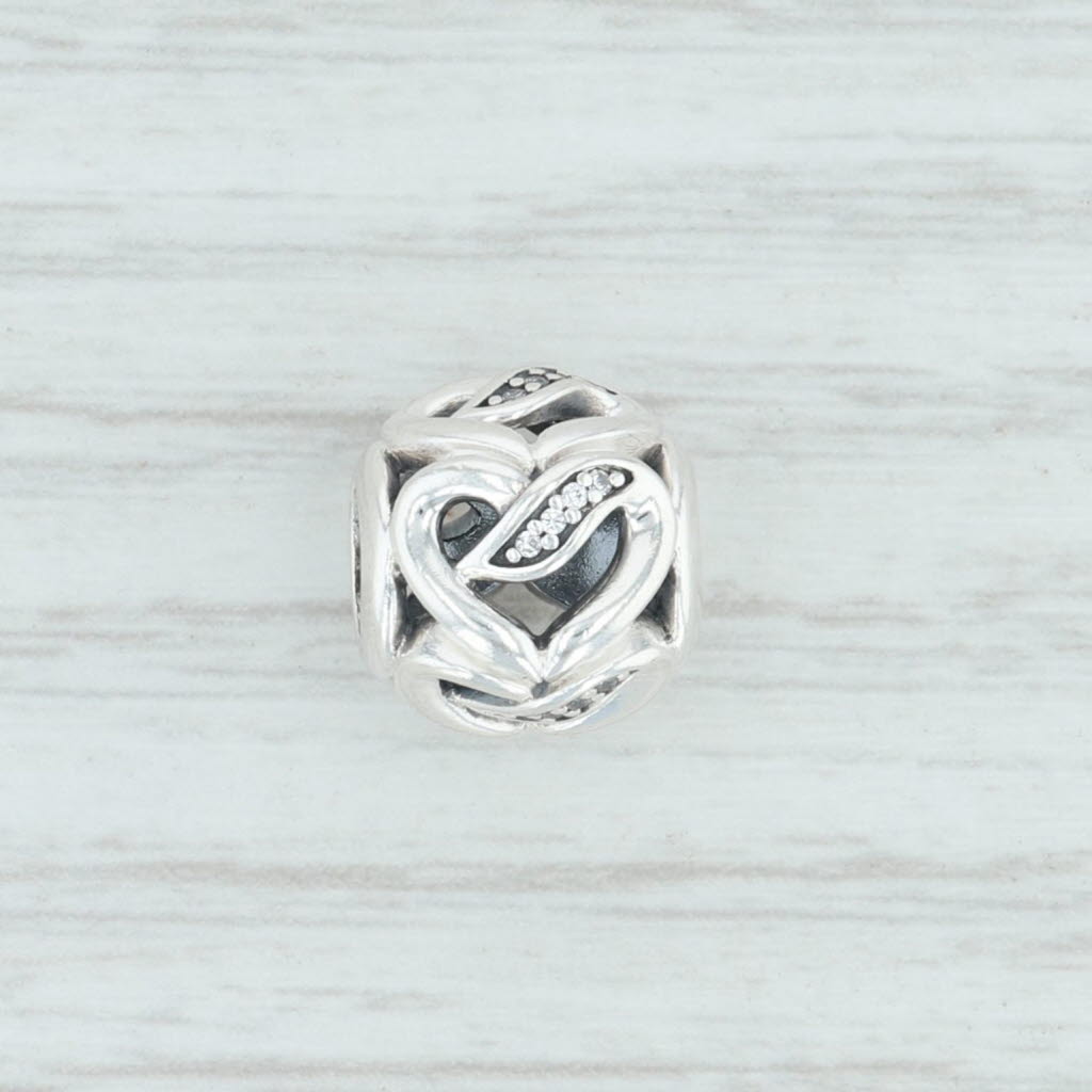 Light Gray New Authentic Pandora Dreams of Love Charm 792046CZ Sterling Silver Clear CZ