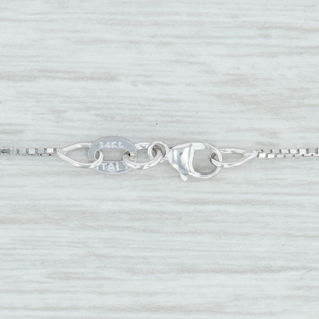 Light Gray New Octava Box Chain Necklace 14k White Gold 16" 0.7mm