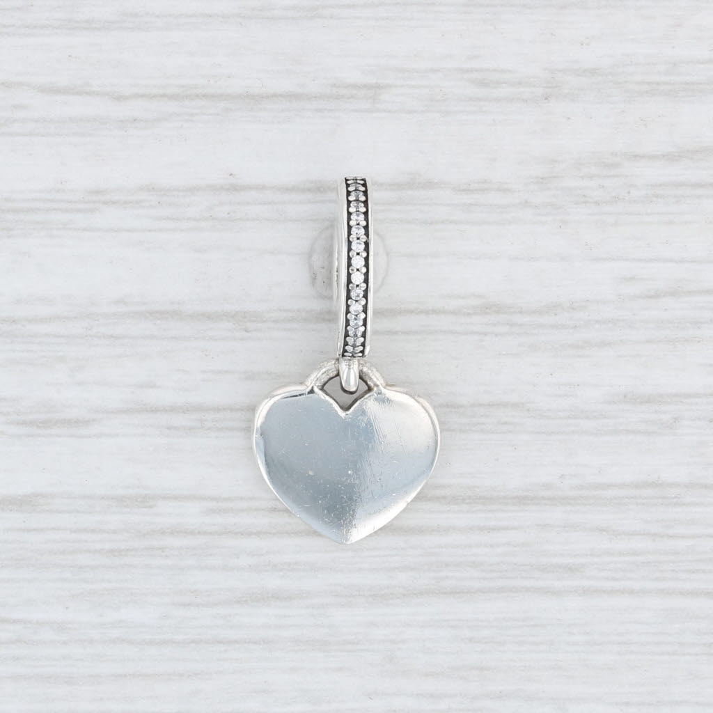 Light Gray New Authentic Pandora Be Mine Heart Dangle Charm ENG792017CZ_4 Clear CZ