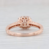 Light Gray 0.71ctw Princess Halo Diamond Engagement Ring 14k Rose Gold Size 6.5