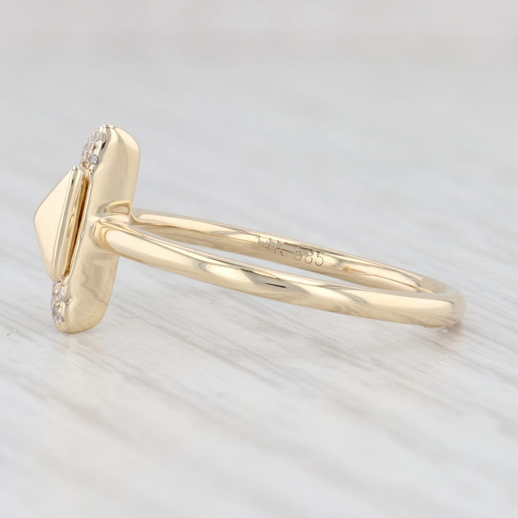 Light Gray Sophia Diamond Arrow Ring 14k Yellow Gold Size 6.75