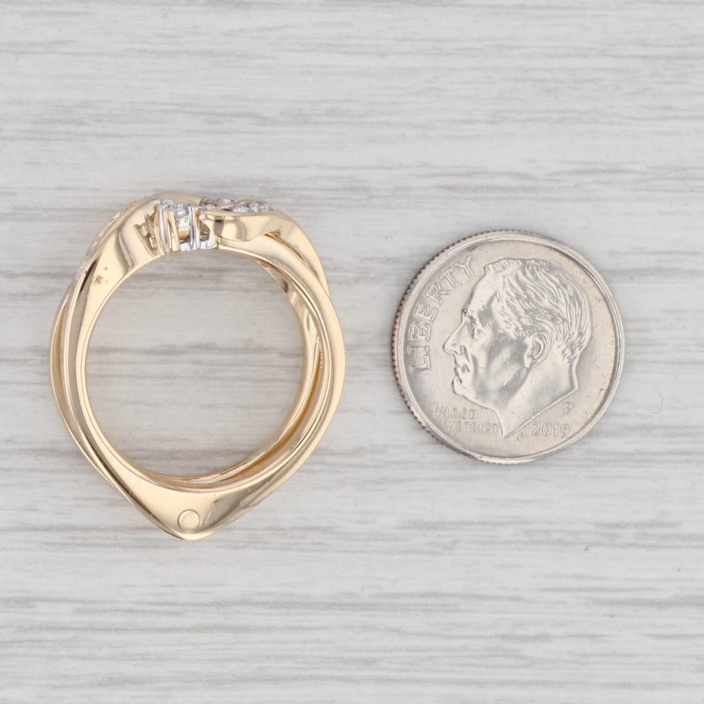 Light Gray 0.33ctw Diamond Ring Jacket 14k Yellow Gold Size 7.5 Guard Opens Bridal