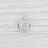 Light Gray New 3.07ctw Clear Quartz Diamond Halo Pendant 14k White Gold Gemstone Drop