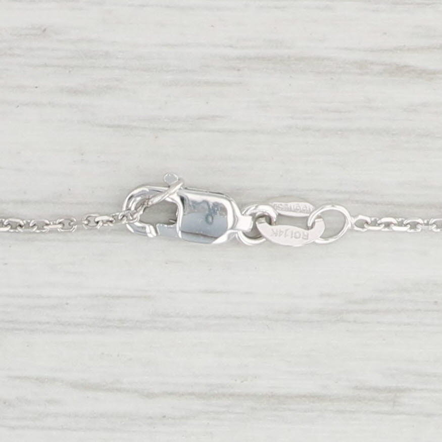 Light Gray New Custom 0.36ct Green Alexandrite Pendant Necklace 14k White Gold 16"