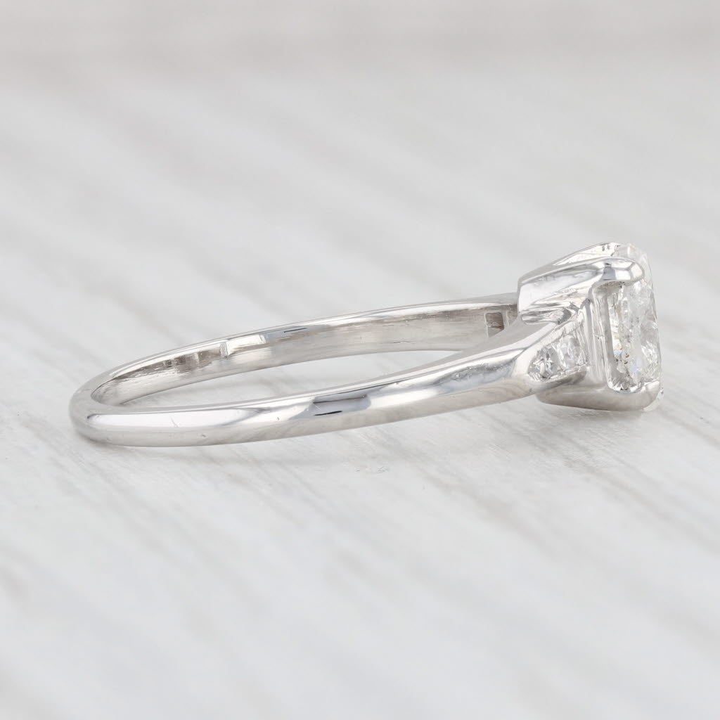 Light Gray Antique 0.48ctw Marquise Diamond Engagement Ring 900 Platinum Size 6.5 Yellow UV