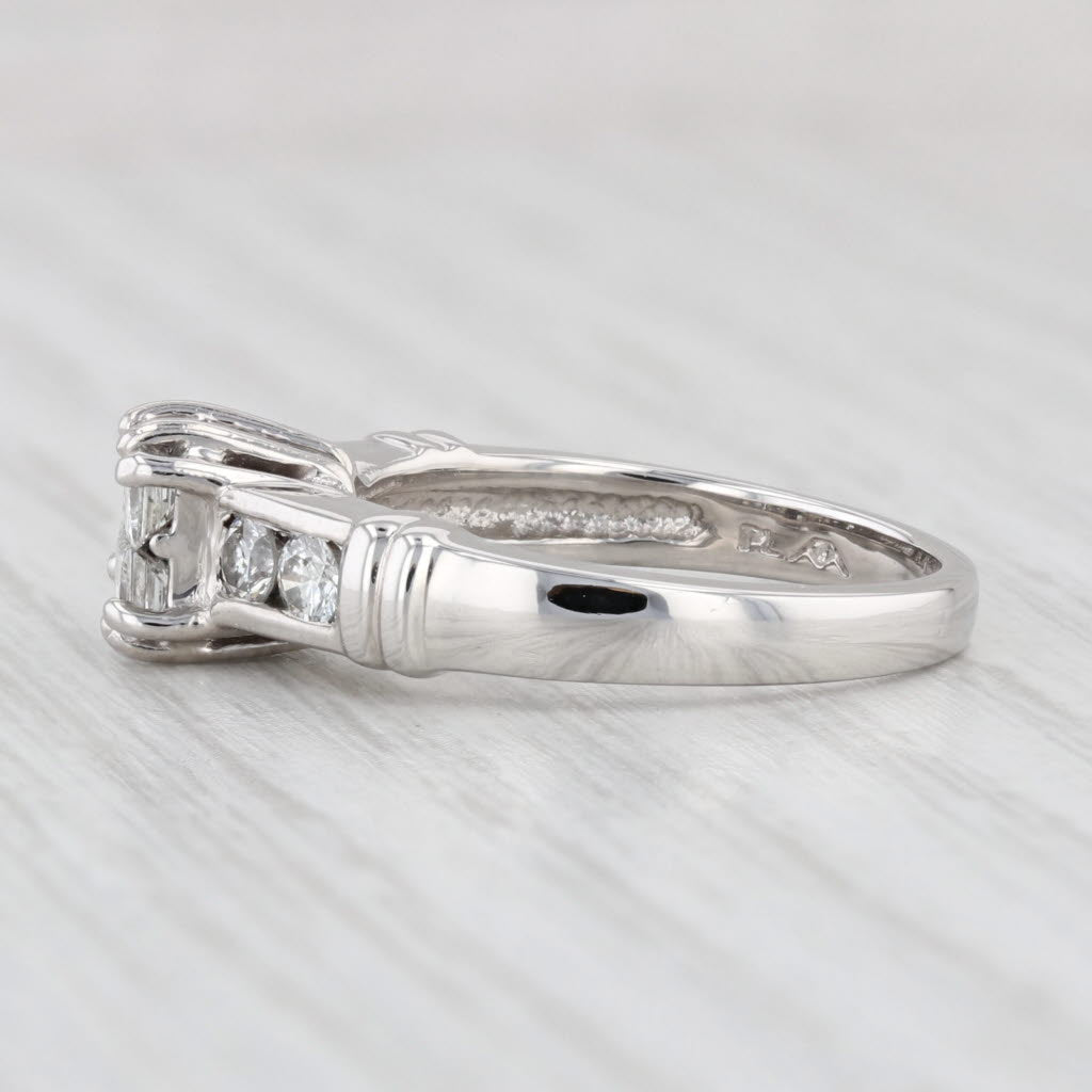 Light Gray 0.92ctw Princess Diamond Engagement Ring Platinum Size 6.5