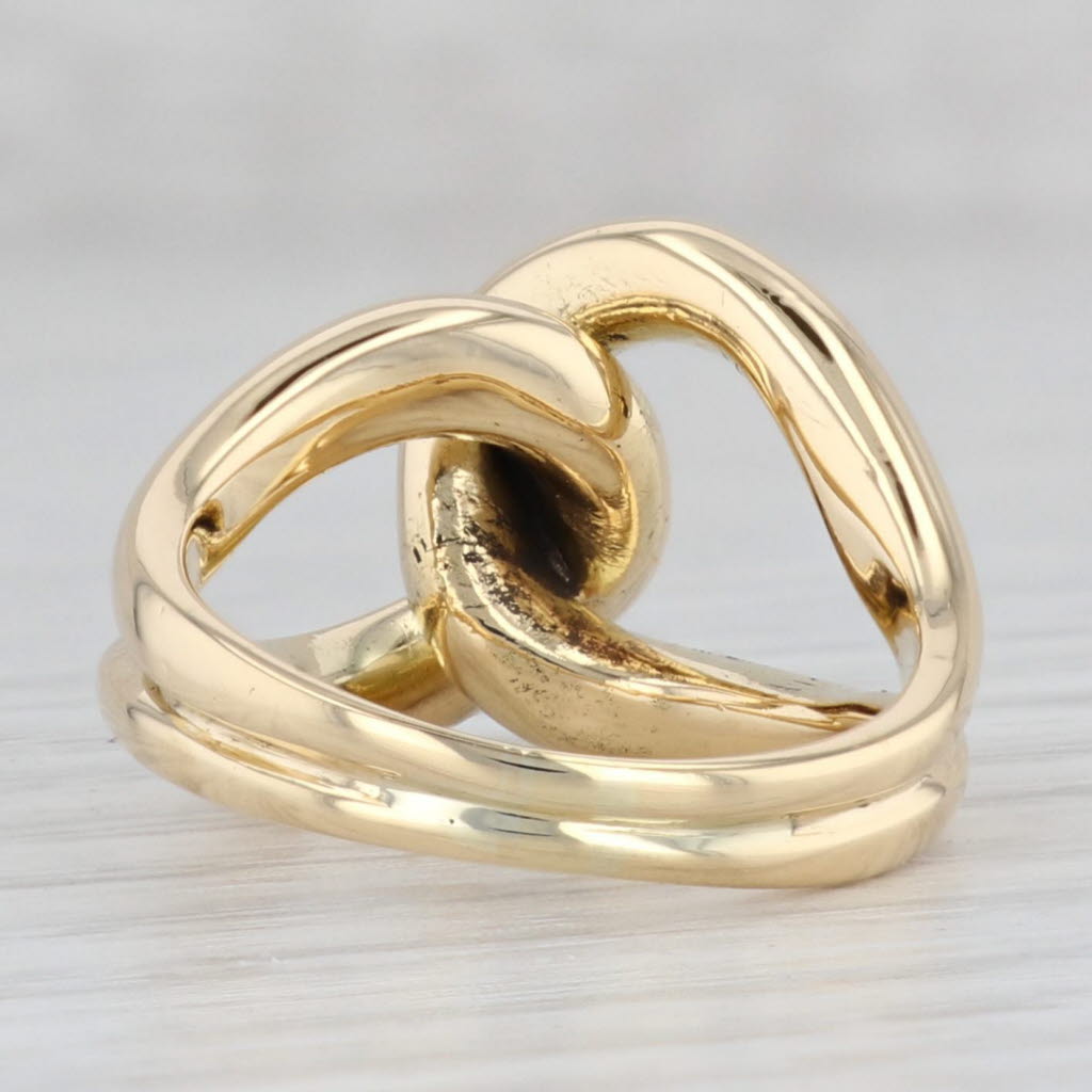 Light Gray Knot Ring Solid 18k Yellow Gold Size 5.5 Statement