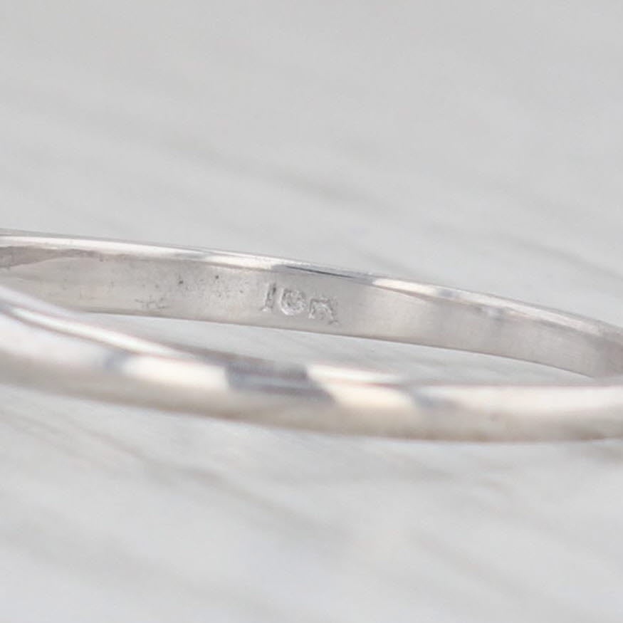 Light Gray 1.45ct Lab Created Spinel Ring 10k White Gold Size 8.75 Round Solitaire