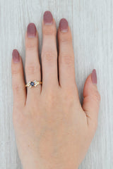 Gray 0.56ctw Blue Sapphire Diamond Ring 14k Yellow Gold Size 5 Engagement