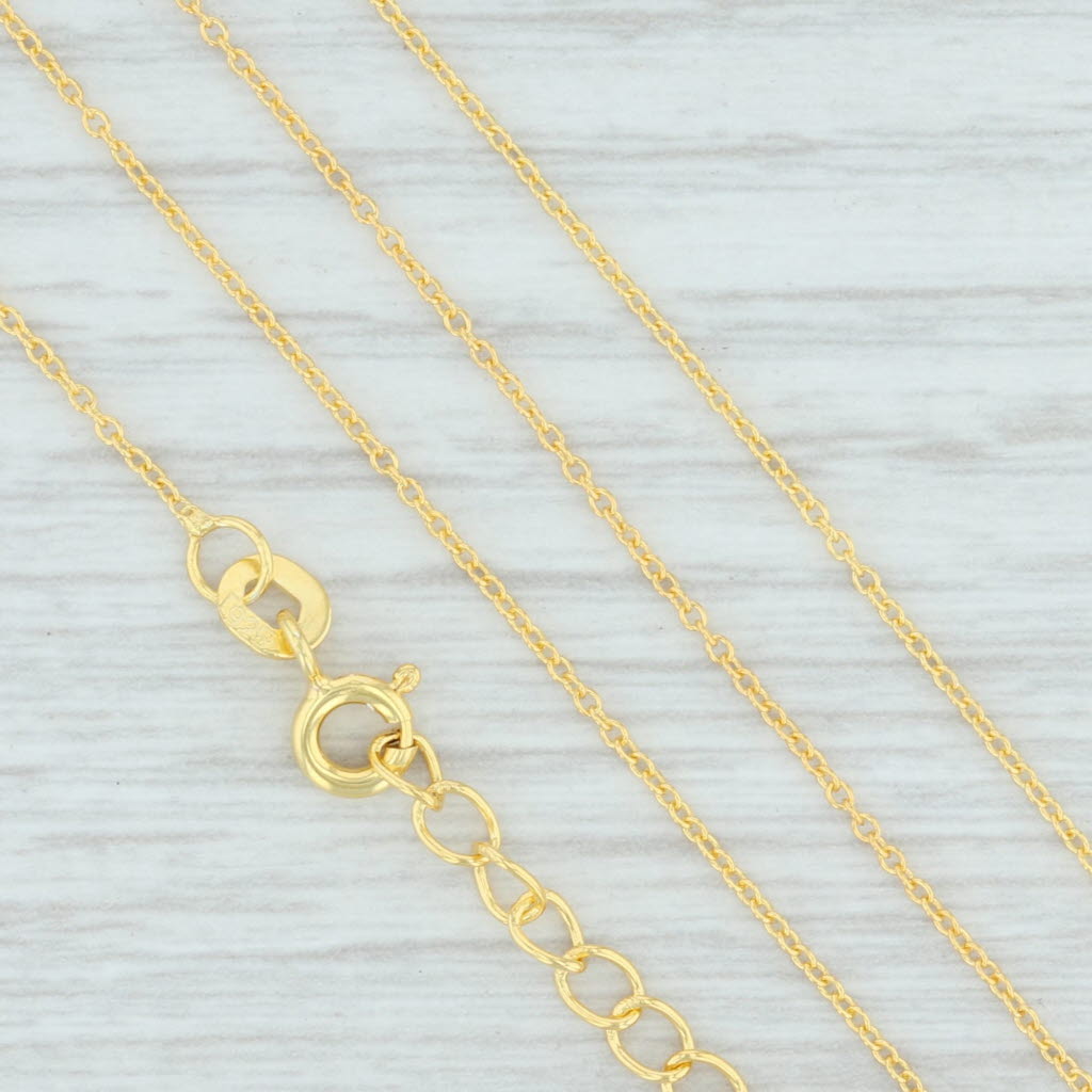 Light Gray New Gray Labradorite Crystal Pendant Necklace Sterling 18k Gold Vermeil 18"