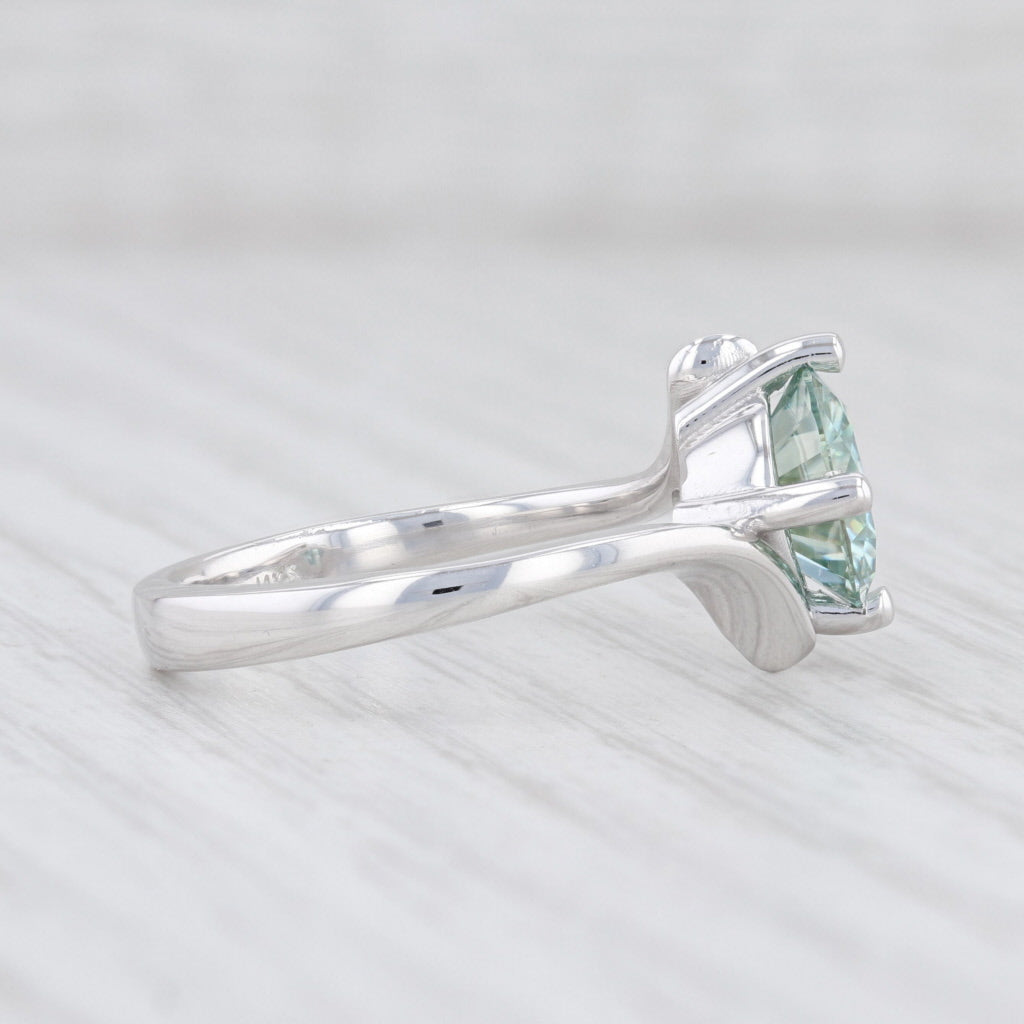 Light Gray New Moissanite Solitaire Ring 14k White Gold Sz 6.75 Round Brilliant Engagement