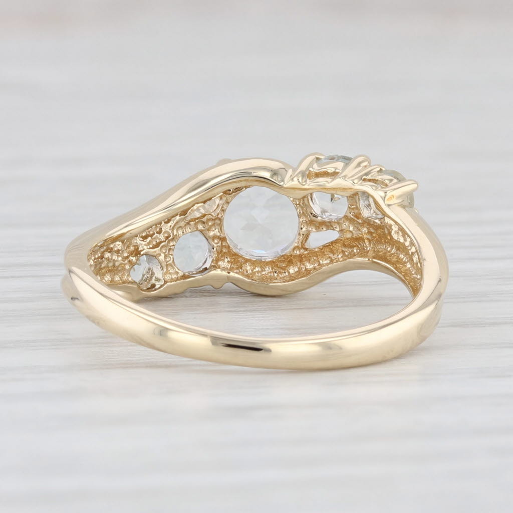 Light Gray 1.36ctw Aquamarine Bypass Ring 14k Yellow Gold Size 8 March Birthstone