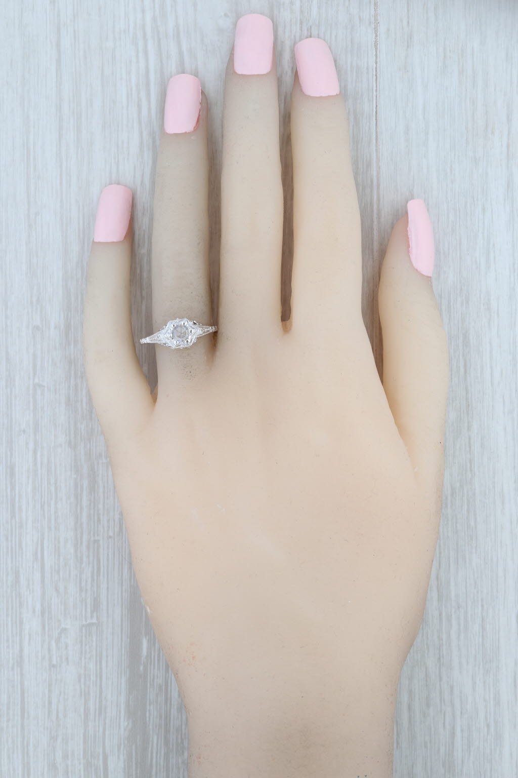 Gray New Beverley K Diamond Engagement Ring 14k White Gold Size 6.75 Round Solitaire