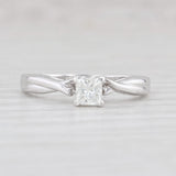 Light Gray 0.35ct Diamond Princess Solitaire Engagement Ring 14k White Gold Size 6