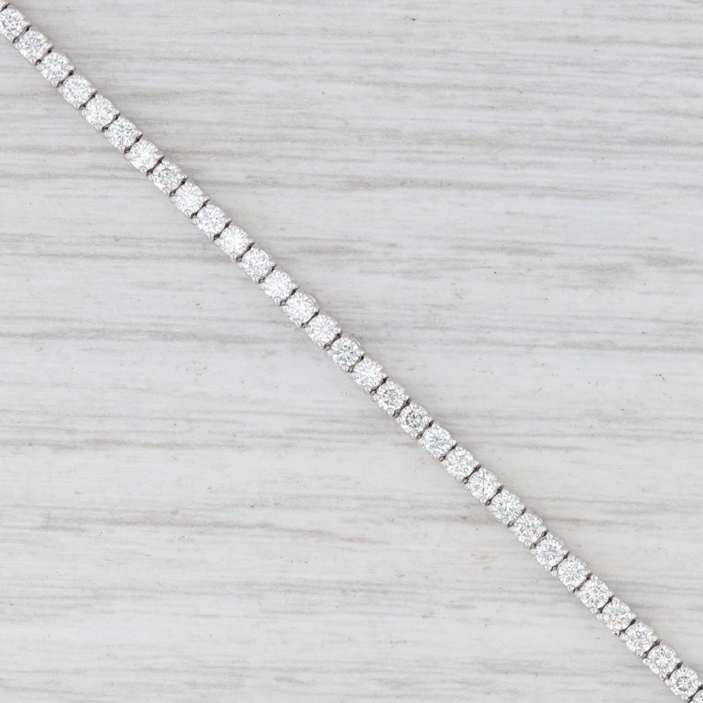Light Gray New 2.50ctw VS2 Diamond Tennis Bracelet 14k White Gold 7" 2.4mm Snap Latch