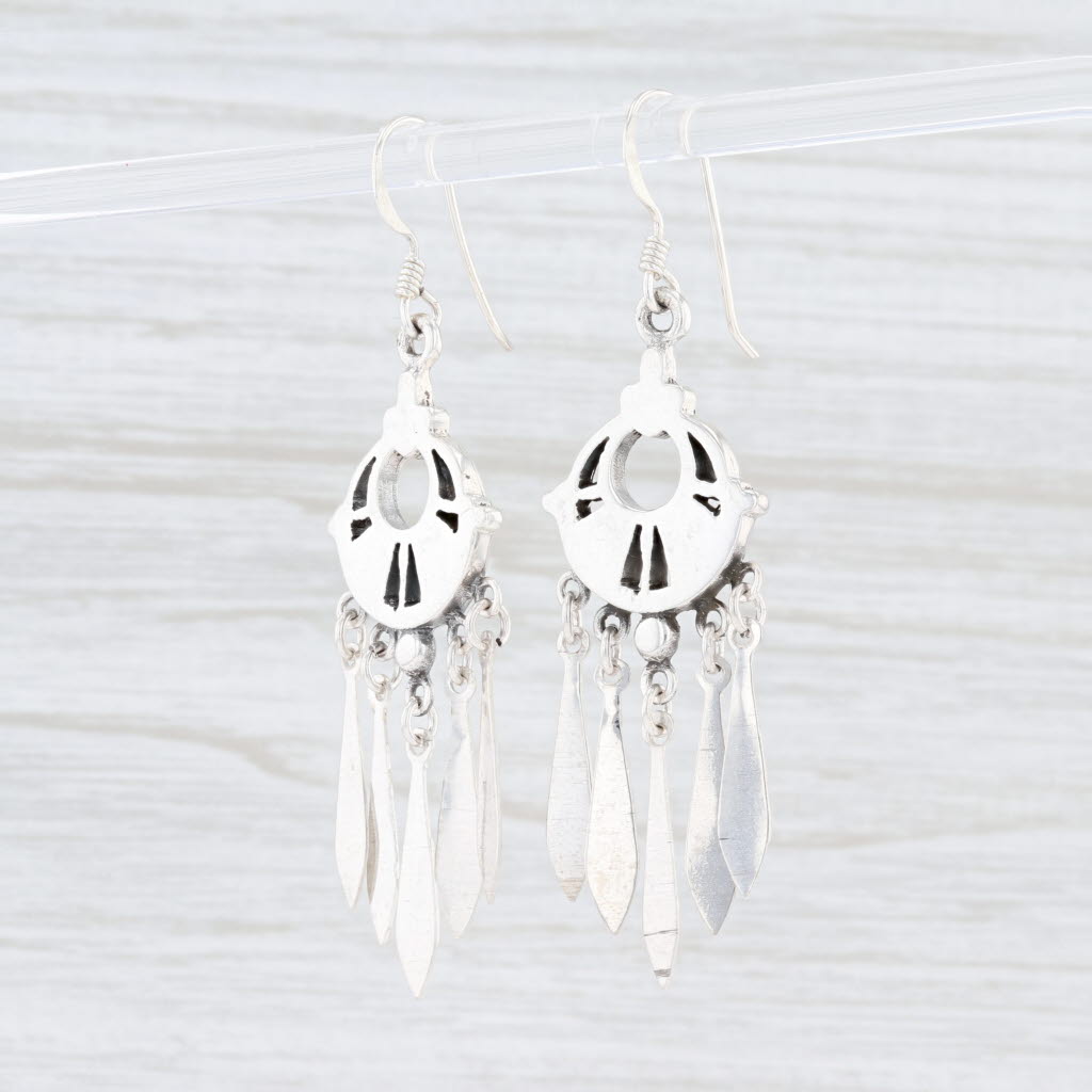 Lavender New Fringed Circle Earrings Sterling Silver 925 Hook Posts Pierced Dangle