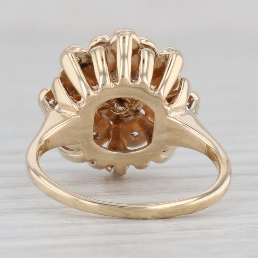 Gray 0.23ctw Diamond Chandelier Cluster Ring 14k Yellow Gold Size 5.25 Engagement