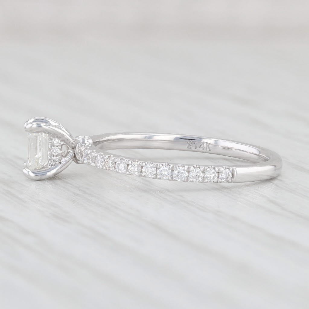 Light Gray New 0.78ctw Diamond Engagement Ring 14k White Gold Size 6.5 GIA G VS1