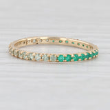 Light Gray New 0.68ctw Green Onyx Sapphire Eternity Band 14k Gold Stackable Ring Size 6.75